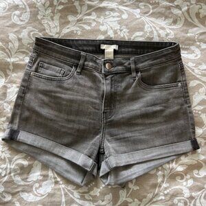 H&M Slim Cut Off Gray Denim Jean Shorts, Size: US 8
